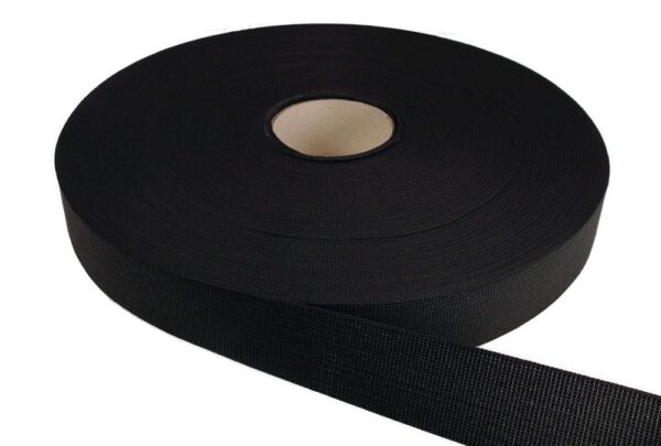 100 Meter Polster Gummi Gurt Elastikmaterial Schwarz Fest 6 cm breit Dehnung 25%