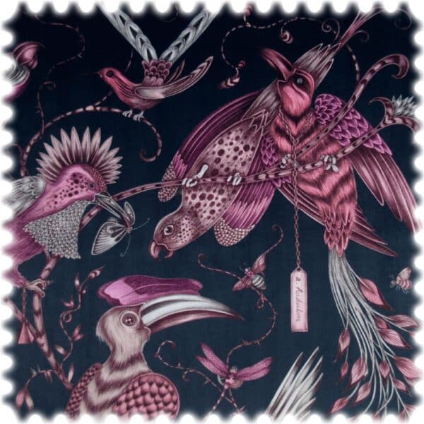 Clarke & Clarke Samt Velours Möbelstoff Audubon Pink Velvet