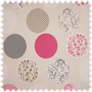 AKTION Outdoor Jacquard Möbelstoff Sunny Day Braun / Pink