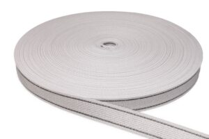 Polster Gummigurte Elastikmaterial Weiss 3cm breit / 2 Streifen Dehnung 80 % Meterware