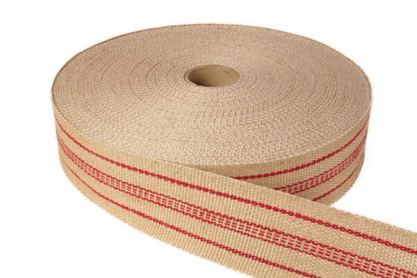 Polster Jute Gurte Extra Fest Rot Meterware