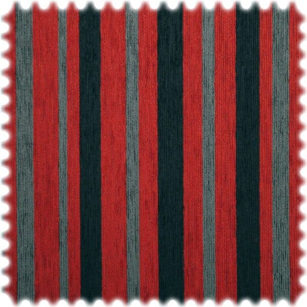 Chenille Möbelstoff Madrid Rot / Schwarz / Anthrazit