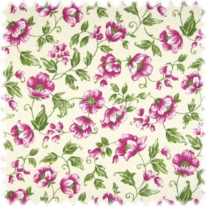 Auslaufware! Floral Flachgewebe Möbelstoff Sonya Violett mit Farbdruck im Englisch Leinen Look